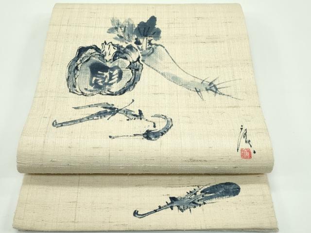 平和屋着物＊夏物 九寸開き名古屋帯 生紬 作家物 成り物 正絹 逸品 CABF4650rv