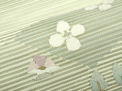 平和屋着物＊夏物 八寸名古屋帯 絽綴れ 草花文 金銀糸 正絹 逸品 CABF4652rv