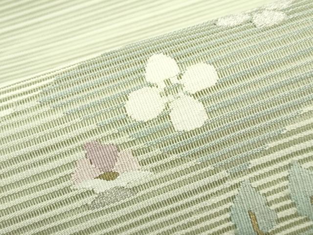 平和屋着物＊夏物 八寸名古屋帯 絽綴れ 草花文 金銀糸 正絹 逸品 CABF4652rv