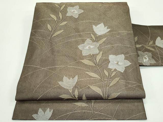 平和屋着物＊夏物 九寸名古屋帯 桔梗 金銀糸 正絹 逸品 CABF4654rv