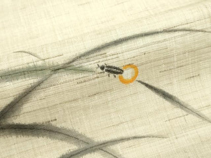 平和屋着物＊夏物　九寸開き名古屋帯　作家物　手描き　蛍　麻　逸品　CABF4655rv