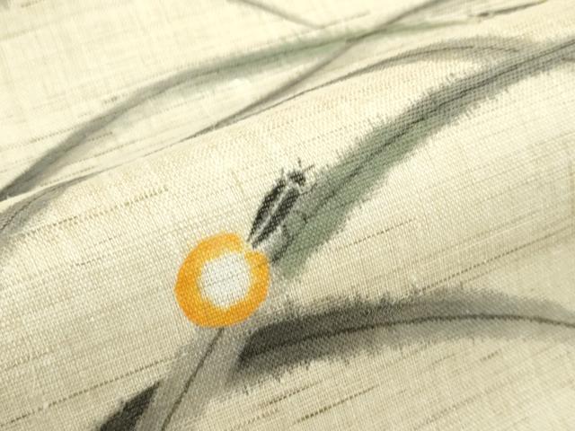 平和屋着物＊夏物　九寸開き名古屋帯　作家物　手描き　蛍　麻　逸品　CABF4655rv