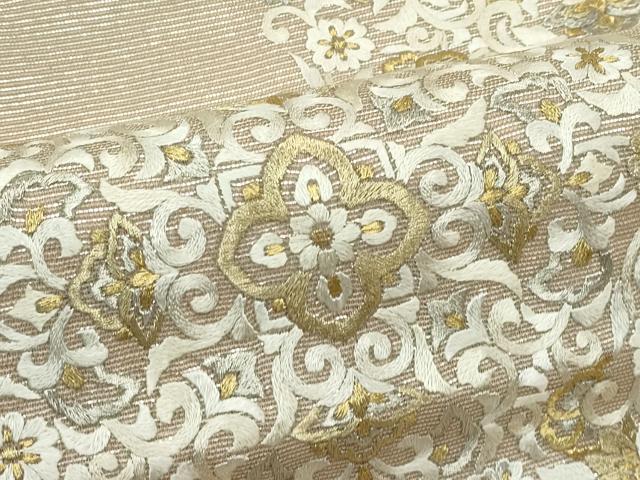 平和屋着物＊夏物 太鼓柄袋帯 総刺繍 正倉院花文 金銀糸 正絹 逸品 CABF4656rv