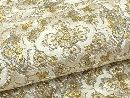 平和屋着物＊夏物 太鼓柄袋帯 総刺繍 正倉院花文 金銀糸 正絹 逸品 CABF4656rv