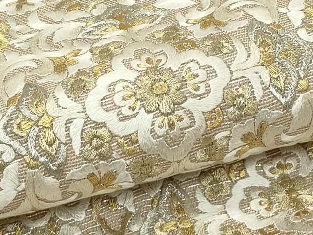 平和屋着物＊夏物 太鼓柄袋帯 総刺繍 正倉院花文 金銀糸 正絹 逸品 CABF4656rv