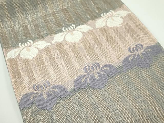 平和屋着物＊夏物 六通柄袋帯 唐織 杜若 金糸 正絹 逸品 CABF4658rv