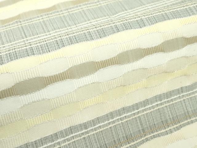 平和屋着物＊夏物 九寸名古屋帯 めがね織 銀糸 正絹 逸品 CABF4664rv
