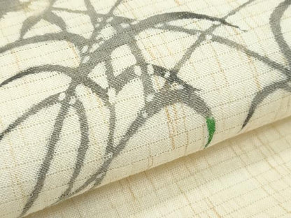 平和屋着物＊夏物 九寸名古屋帯 型染め 草花文 麻 逸品 CABF4666rv