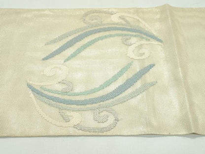 平和屋着物＊夏物　太鼓柄袋帯　立波文　銀糸　正絹　逸品　CABF4671rv