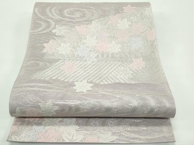 平和屋着物＊夏物　六通柄袋帯　竜田川　銀糸　正絹　逸品　CABF4672rv