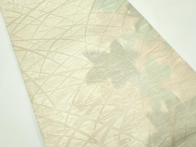 平和屋着物＊夏物　六通柄袋帯　芝草楓文　金糸　正絹　逸品　CABF4673rv