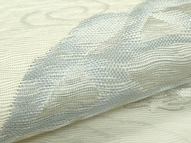 平和屋着物＊夏物　六通柄袋帯　すくい織　流水籬文　銀糸　正絹　逸品　CABF4677rv