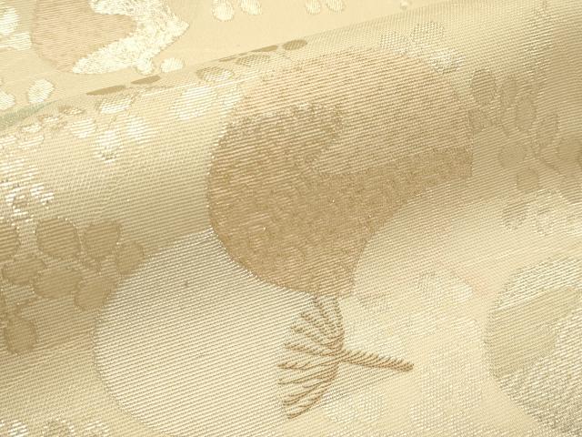平和屋着物＊夏物　六通柄袋帯　団扇　萩　金糸　正絹　逸品　CABF4679rv