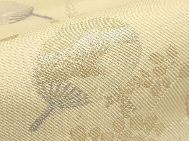 平和屋着物＊夏物　六通柄袋帯　団扇　萩　金糸　正絹　逸品　CABF4679rv