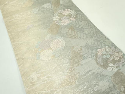 平和屋着物＊夏物　六通柄袋帯　秋草文　金銀糸　正絹　逸品　CABF4680rv