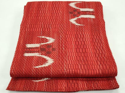 平和屋着物＊夏物 八寸名古屋帯 琉球絣文様 正絹 逸品 CABF4683rv