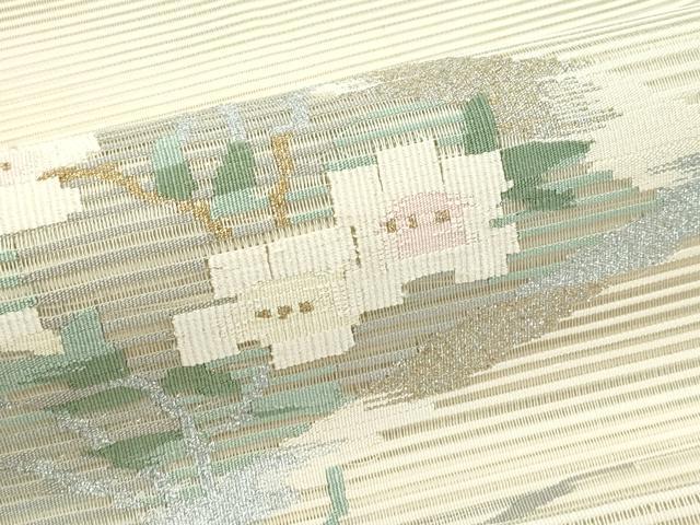 平和屋着物＊夏物 八寸名古屋帯 絽綴れ 草花文 金銀糸 正絹 逸品 CABF4686rv