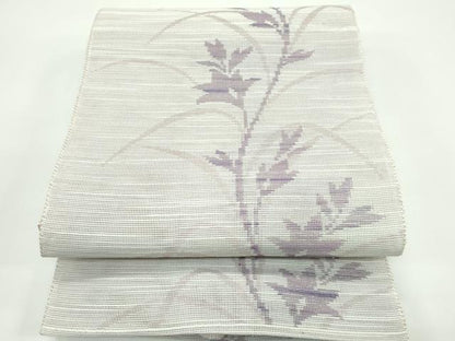 平和屋着物＊夏物 八寸名古屋帯 草花文 正絹 逸品 CABF4687rv