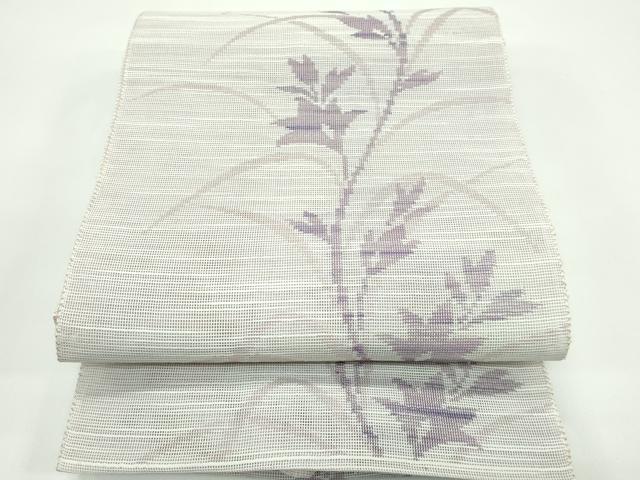 平和屋着物＊夏物 八寸名古屋帯 草花文 正絹 逸品 CABF4687rv