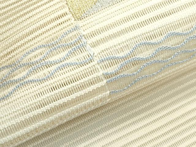 平和屋着物＊夏物 八寸名古屋帯 絽綴れ 幾何学文様 金銀糸 正絹 逸品 CABF4688rv