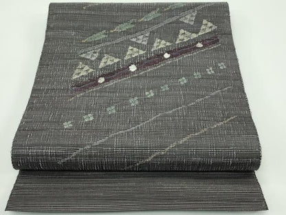 平和屋着物＊夏物 八寸名古屋帯 矢羽鱗文様 正絹 逸品 CABF4689rv