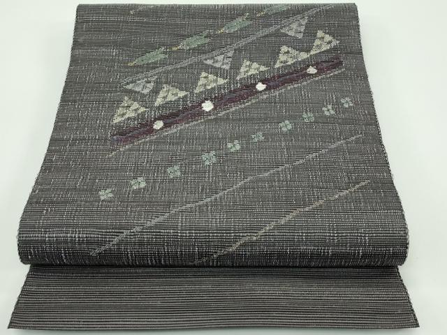 平和屋着物＊夏物 八寸名古屋帯 矢羽鱗文様 正絹 逸品 CABF4689rv