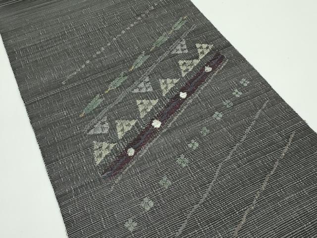 平和屋着物＊夏物 八寸名古屋帯 矢羽鱗文様 正絹 逸品 CABF4689rv