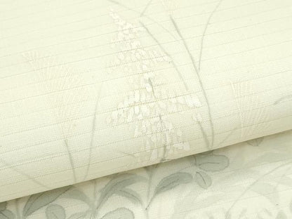 平和屋着物＊夏物 九寸名古屋帯 手描き 秋草文 麻 逸品 CABF4691rv