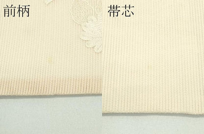 平和屋着物＊夏物 九寸名古屋帯 総刺繍 花唐草文 正絹 逸品 CABF4694rv