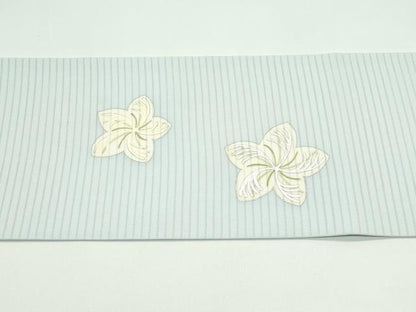 平和屋着物＊夏物 絽塩瀬 九寸名古屋帯 舞花文 銀彩 正絹 逸品 CABF4695rv
