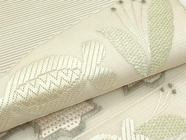 平和屋着物＊夏物　太鼓柄袋帯　絽綴れ　絽刺し　総刺繍　区限刺繍　花鳥文　正絹　逸品　CABF4705rv