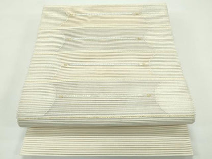 平和屋着物＊夏物　絽綴れ　八寸名古屋帯　横段文　金銀糸　正絹　逸品　CABF4712rv