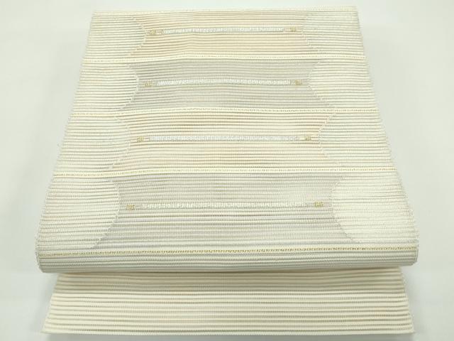 平和屋着物＊夏物　絽綴れ　八寸名古屋帯　横段文　金銀糸　正絹　逸品　CABF4712rv