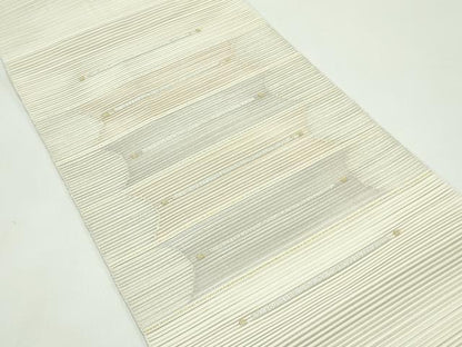 平和屋着物＊夏物　絽綴れ　八寸名古屋帯　横段文　金銀糸　正絹　逸品　CABF4712rv