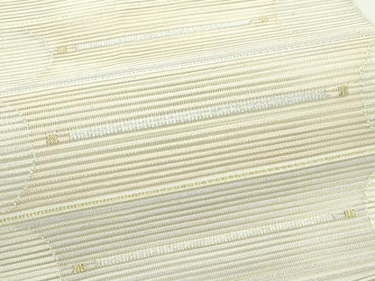 平和屋着物＊夏物　絽綴れ　八寸名古屋帯　横段文　金銀糸　正絹　逸品　CABF4712rv