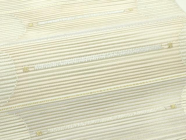 平和屋着物＊夏物　絽綴れ　八寸名古屋帯　横段文　金銀糸　正絹　逸品　CABF4712rv