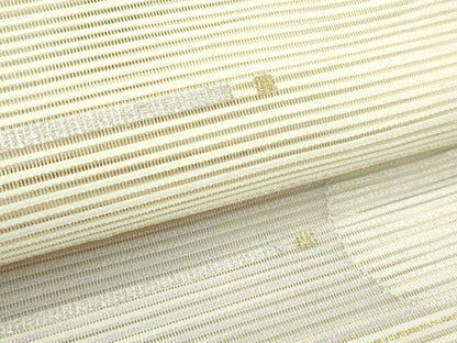 平和屋着物＊夏物　絽綴れ　八寸名古屋帯　横段文　金銀糸　正絹　逸品　CABF4712rv