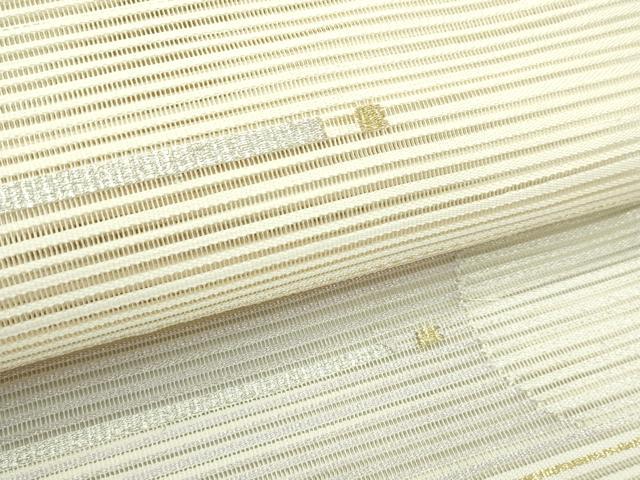 平和屋着物＊夏物　絽綴れ　八寸名古屋帯　横段文　金銀糸　正絹　逸品　CABF4712rv