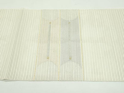 平和屋着物＊夏物　絽綴れ　八寸名古屋帯　横段文　金銀糸　正絹　逸品　CABF4712rv