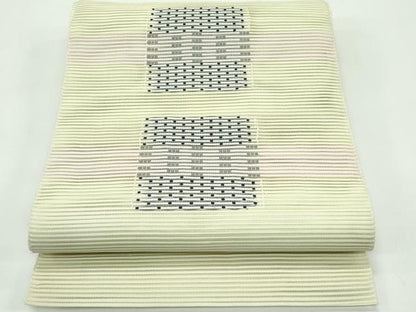 平和屋着物＊夏物　八寸名古屋帯　絽綴れ　幾何学文様　正絹　逸品　CABF4713rv