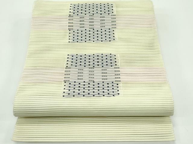 平和屋着物＊夏物　八寸名古屋帯　絽綴れ　幾何学文様　正絹　逸品　CABF4713rv