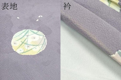 平和屋着物▽上質な小紋　単衣　舞花弁　草花丸文　正絹　逸品　CABF4723rv