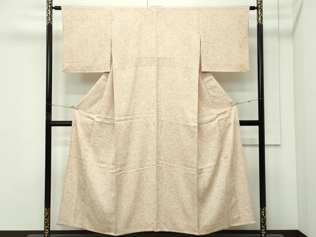 平和屋着物▽上質な小紋　単衣　紗綾形草花丸文　正絹　逸品　CABF4724rv