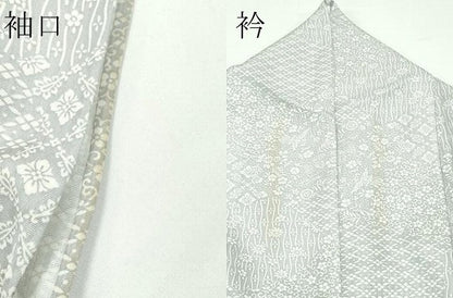 平和屋着物▽上質な小紋　単衣　切嵌鳳凰吉祥花文　正絹　逸品　CABF4725rv