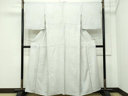 平和屋着物▽上質な小紋　単衣　切嵌鳳凰吉祥花文　正絹　逸品　CABF4725rv