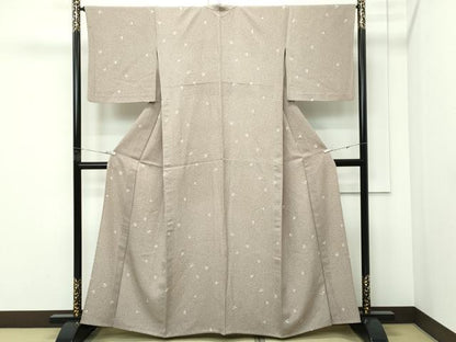 平和屋着物▽上質な小紋　単衣　蕪　成り物　たたき染め　正絹　逸品　CABF4726rv