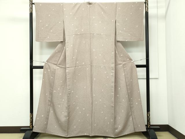 平和屋着物▽上質な小紋　単衣　蕪　成り物　たたき染め　正絹　逸品　CABF4726rv