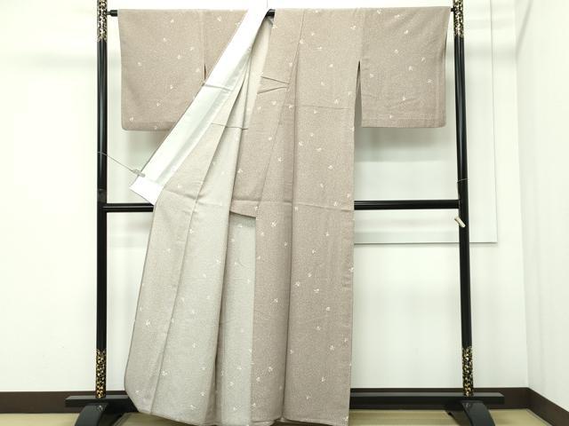 平和屋着物▽上質な小紋　単衣　蕪　成り物　たたき染め　正絹　逸品　CABF4726rv