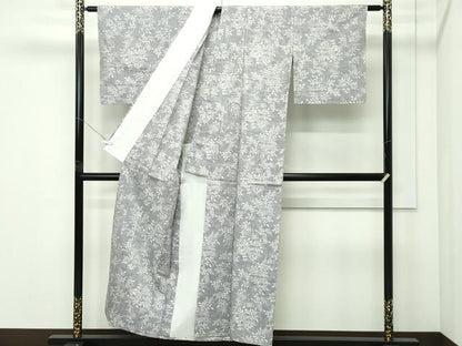 平和屋着物▽上質な紬 　単衣　 南天文　正絹　逸品　未使用　CABF4727rv