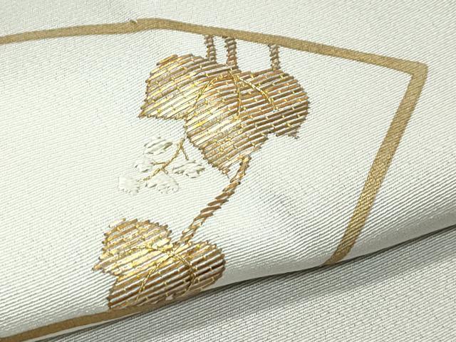 平和屋着物▽訪問着　単衣　竹屋町刺繍　地紙草花文　金糸　正絹　逸品　CABF4732rv